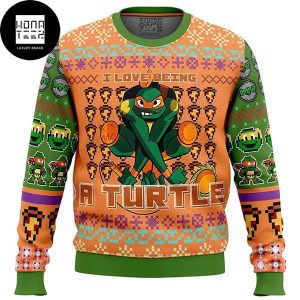 TMNT Michelangelo Rise of the Teenage Mutant Ninja Turtles 2023 Ugly Christmas Sweater
