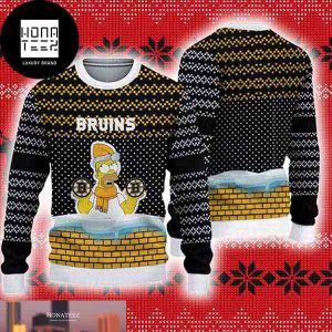 The Simpsons Boston Bruins Logo 2023 Ugly Christmas Sweater