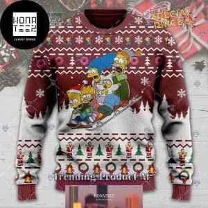 The Simpsons Family Sleigh 2023 Ugly Christmas Sweater