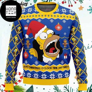 The Simpsons Santa Homer It Is Christmas O Clock Time Anytime 2023 Ugly Christmas Sweater