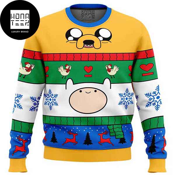 Advanture Time Christmas Finn and Jake 2023 Ugly Christmas Sweater