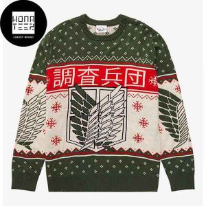 Attack On Titan Scout Regiment Crest 2023 Ugly Christmas Sweater