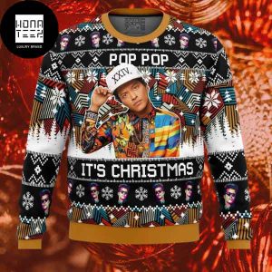 Bruno Mars Pop Pop It’s Christmas Xmas Gifts For Fan 2023 Ugly Christmas Sweater