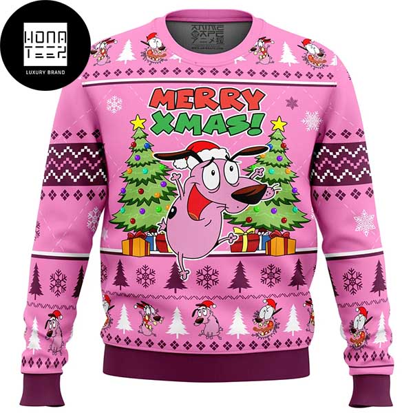 Courage The Cowardly Dog Merry Xmas 2023 Ugly Christmas Sweater
