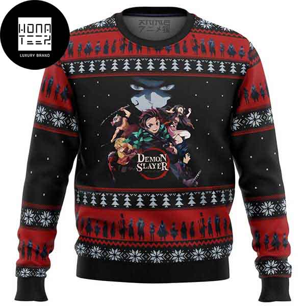 Demon Slayer Anime Signature Poster 2023 Ugly Christmas Sweater