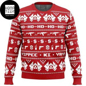 Die Hard Hohoho Pattern 2023 Ugly Christmas Sweater