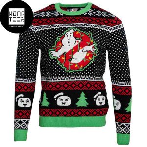 Ghostbusters Logo Christmas Blink Blink 2023 Ugly Christmas Sweater