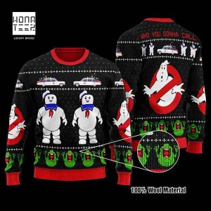 Ghostbusters Stay Puft Marshmallow Man And Slimer 2023 Ugly Christmas Sweater