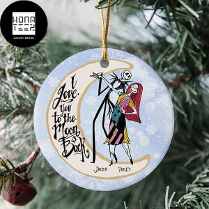 I Love You To The Moon And Back Jack and Sally Dancing 2023 Christmas Ornament