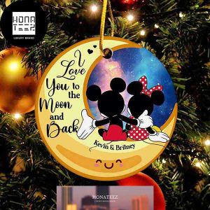 I Love You To The Moon And Back Mickey X Minnie Customized Name 2023 Christmas Ornament