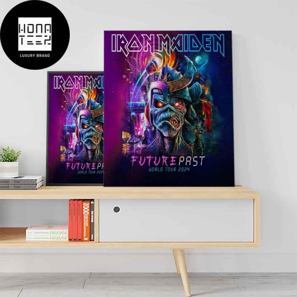 Iron Maiden Future Past World Tour 2024 Logo Fan Gift Home Decor Poster Canvas