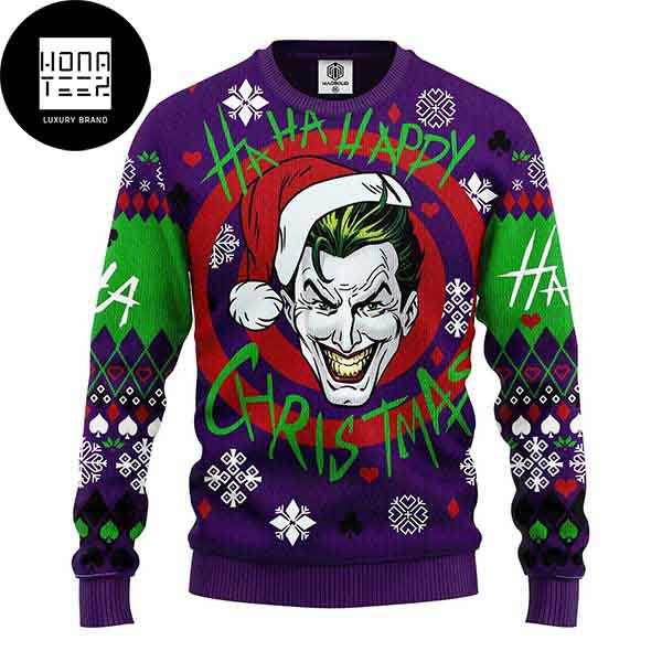 Joker Haha Happy Christmas 2023 Ugly Christmas Sweater