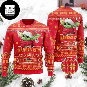 Kansas City Chiefs Baby Yoda EST 1960 2023 Ugly Christmas Sweater