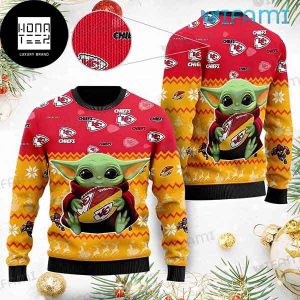 Kansas City Chiefs Baby Yoda Mascot 2023 Ugly Christmas Sweater