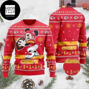 Kansas City Chiefs Mickey Football Player 2023 Ugly Christmas Sweater