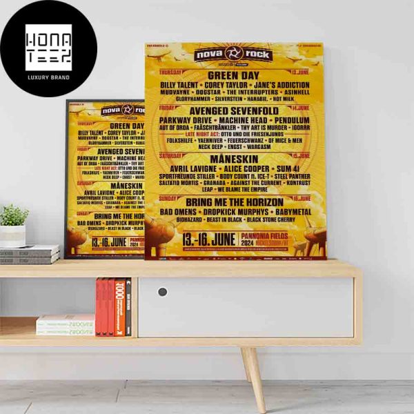 Nova Rock Festival 13 14 15 16 June 2024 Nickelsdorf Austria Fan Gifts Home Decor Poster Canvas