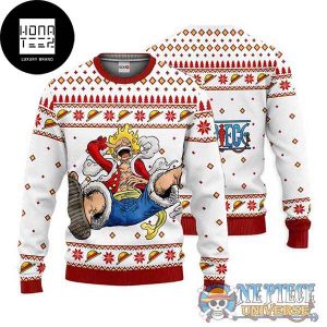 One Piece Luffy Gear 5 Xmas Gifts 2023 Ugly Christmas Sweater