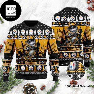 Pittsburgh Steelers Jack Skellington Xmas Gifts 2023 Ugly Christmas Sweater