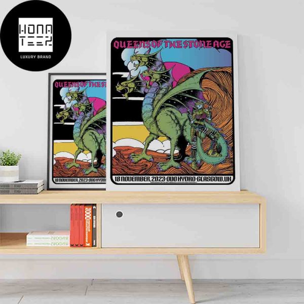Queens Of The Stone Age 18 November 2023 OVO Hydro Glasgow UK Fan Gifts Home Decor Poster Canvas