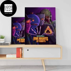 Rick and Morty Five Nights At Terrys Halloween Fan Gifts Home Decor Poster Canvas