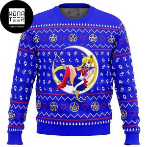 Sailor Moon Sitting On Moon 2023 Ugly Christmas Sweater