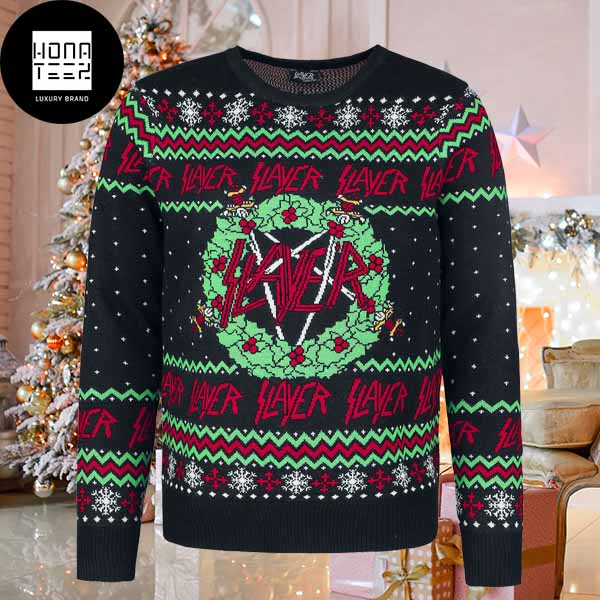 Slayer Laurel Wreath Xmas Gifts 2023 Ugly Christmas Sweater