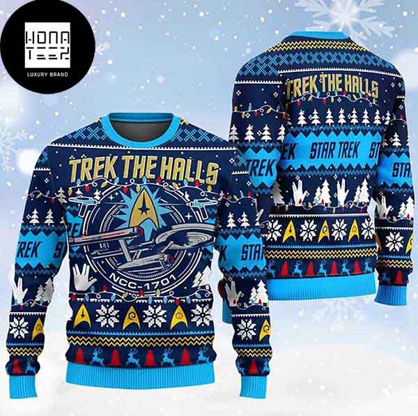Star Trek Trek The Halls NCC 1701 Xmas Gifts 2023 Ugly Christmas Sweater