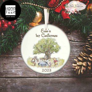 Winnie The Pooh And Friends Playing Customized Name 2023 Christmas Ornament