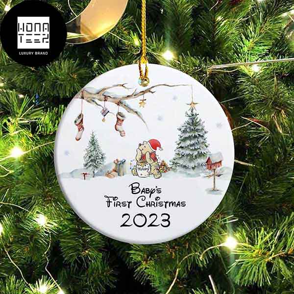 Winnie The Pooh Eating Honey Christmas Customized Name 2023 Christmas Ornament