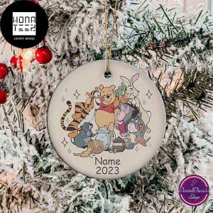 Winnie The Pooh With Cute Friends Customized Name 2023 Christmas Ornament