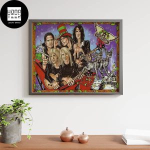 Aerosmith Merry Christmas 2023 Fan Gifts Home Decor Poster Canvas