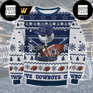 Dallas Cowboys X Jack Skellington Football 2023 Ugly Christmas Sweater