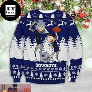 Dallas Cowboys X Rick Morty 2023 Ugly Christmas Sweater