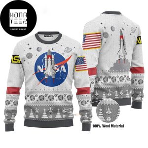 NASA American Flag Pattern 2023 Ugly Christmas Sweater