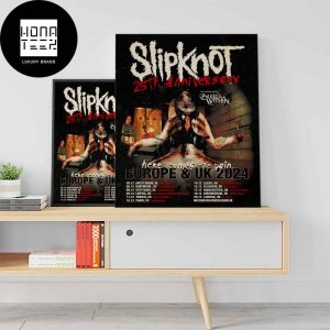 Slipknot 25th Anniversary 2024 European And UK Fan Gifts Home Decor Poster Canvas