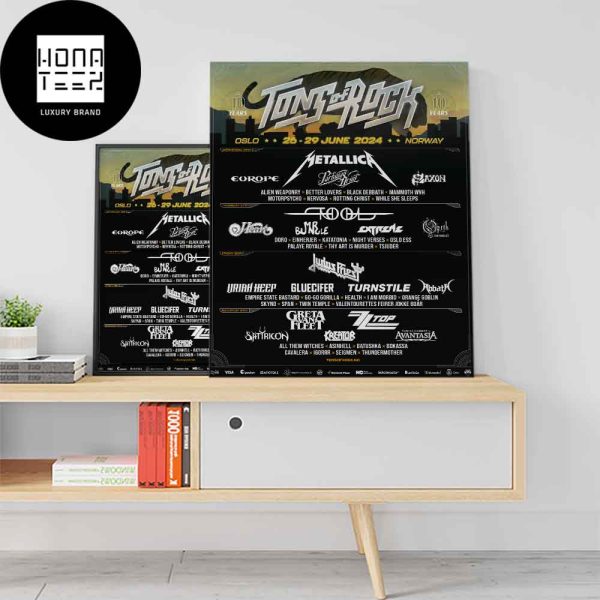 Tons Of Rock Festival 2024 10 Years 26-29 June 2024 Olso Norway Fan Gifts Home Decor Poster Canvas