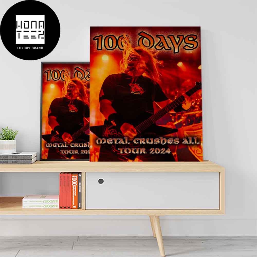 100 Sunsets Remain Until North America Is Crushed by METAL 2024 Fan Gifts Home Decor Poster Canvas