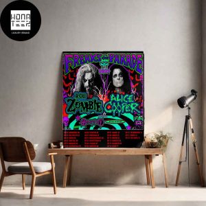 Alice Cooper & Rob Zombie For The Freaks on Parade 2024 Tour Date Fan Gifts Home Decor Poster Canvas