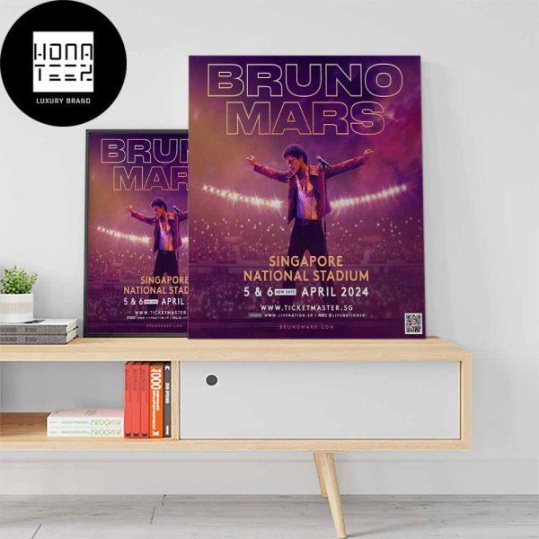 Bruno Mars Singapore National Stadium April 5-6 2024 Fan Gifts Home Decor Poster Canvas