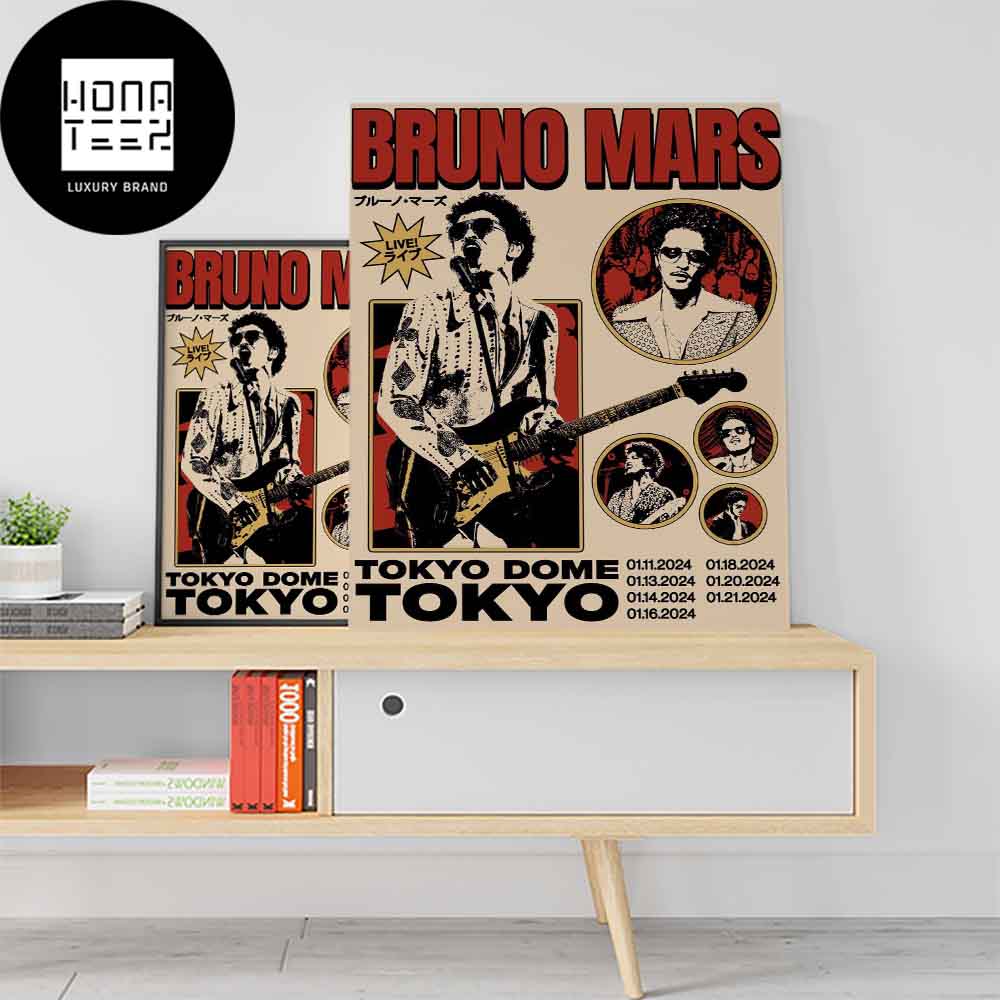 Bruno Mars Tokyo Dome Tokyo Japan 2024 Home Decor Poster Canvas