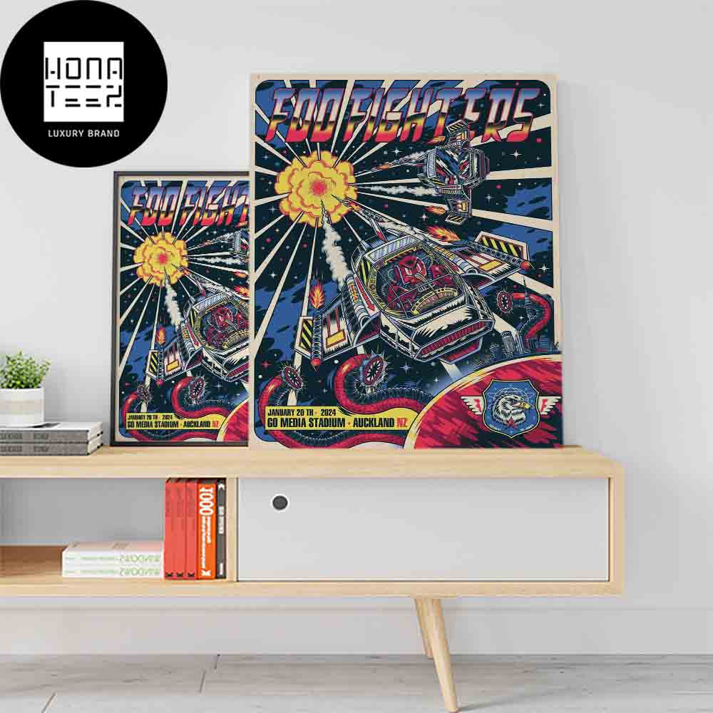 Foo Fighters Tour January 20th 2024 Go Media Stadium Auckland New Zealand Fan Gifts Home Decor Poster Canvas