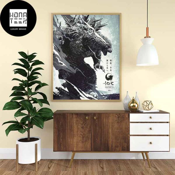 Godzilla Minus One New Poster Black And White 2024 Fan Gifts Home Decor Poster Canvas