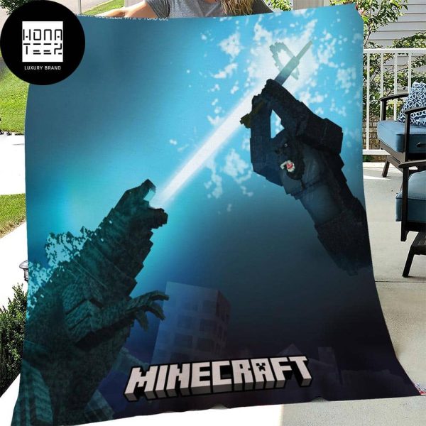 Godzilla x Kong The New Empire Minecraft Collab Event Fan Gifts Fleece Blanket