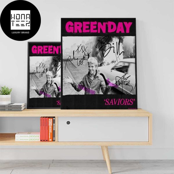 Green Day Inc Saviors With Signatures Of Members Fan Gifts Home Decor Poster Canvas