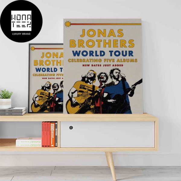 Jonas Brothers World Tour Celebrating Five Albums Timeline 2024 Fan Gifts Home Decor Poster Canvas