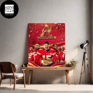 Kansas City Chiefs Back To Back Super Bowl SBLVIII Fan Gifts Home Decor Poster Canvas