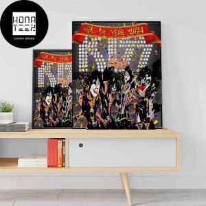 Kiss Band Happy New Year 2024 Fan Gifts Home Decor Poster Canvas