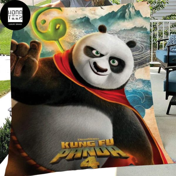 Kung Fu Panda 4 New Poster Ping Xiao Po In Theaters On March 8 2024 Fleece Blanket