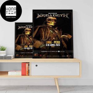 Megadeth Crush The World Tour 2024 Lima Peru 06 April 2024 Fan Gifts Home Decor Poster Canvas