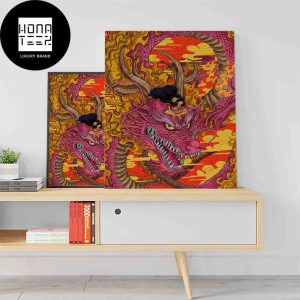 One Piece Monkey D Luffy And Dragon 2024 Mascot Happy Lunar New Year Fan Gifts Home Decor Poster Canvas